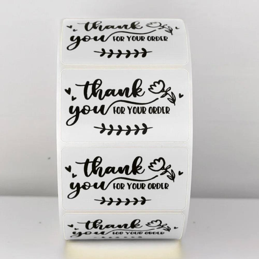 💖 Thank You For Your Order Stickers | Pack of 100 | 2x1 Inch | Small Business